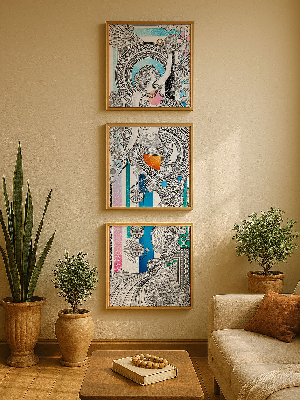 quadro da alma Os encantos e a sereia, do artista diego jolly