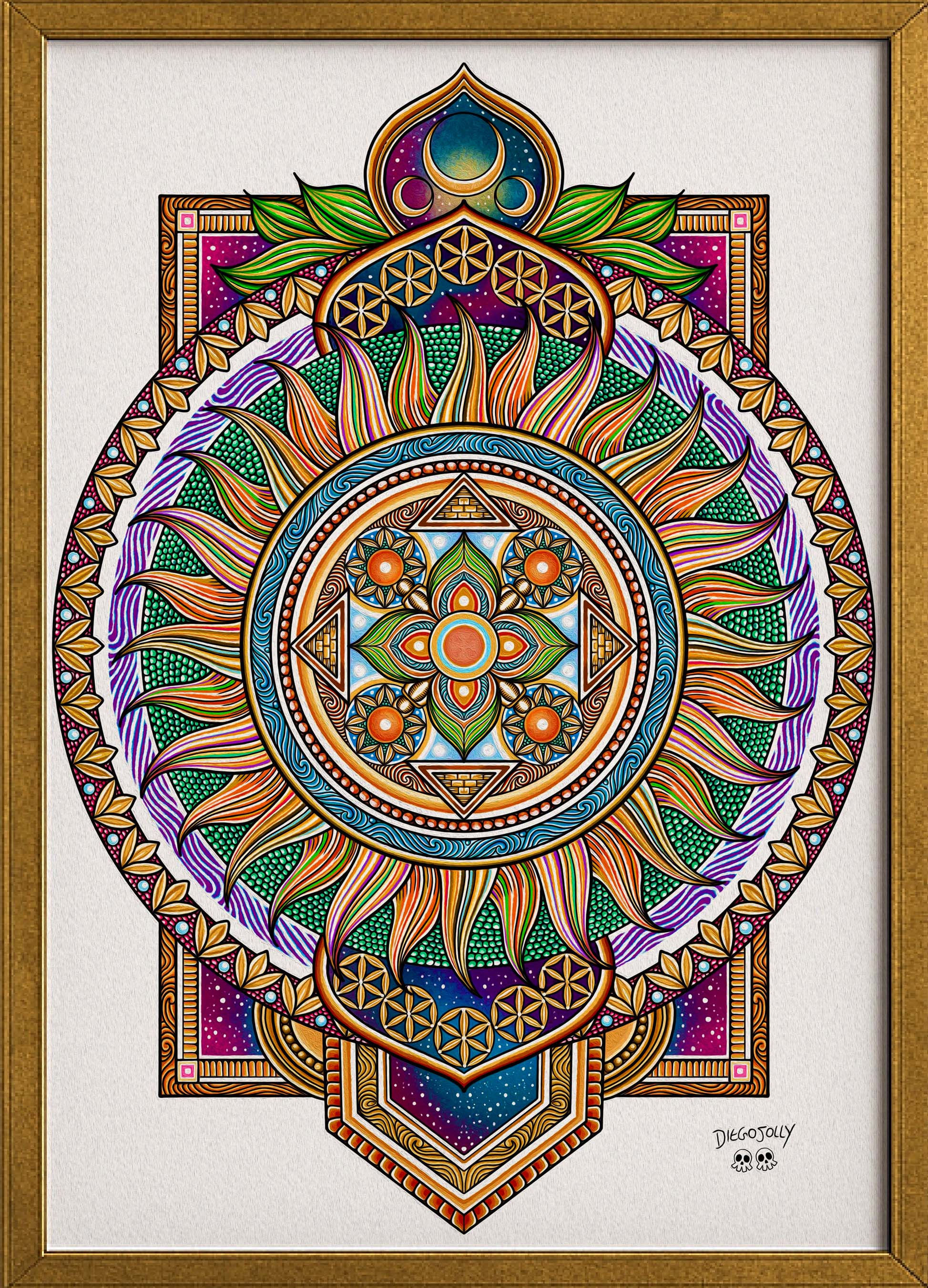 quadro da alma A luz e o sol, de Diego Jolly, que nos revela a espiritualidade e misticismo do sol