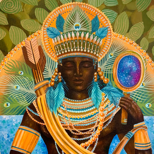 pintura do orixá Logun Ede, óleo sobre tela