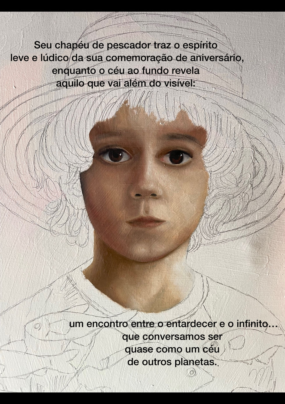 retrato em oleo sobre tela, pintura sob encomenda de um menino de sete anos, feito pelo artista Diego Jolly