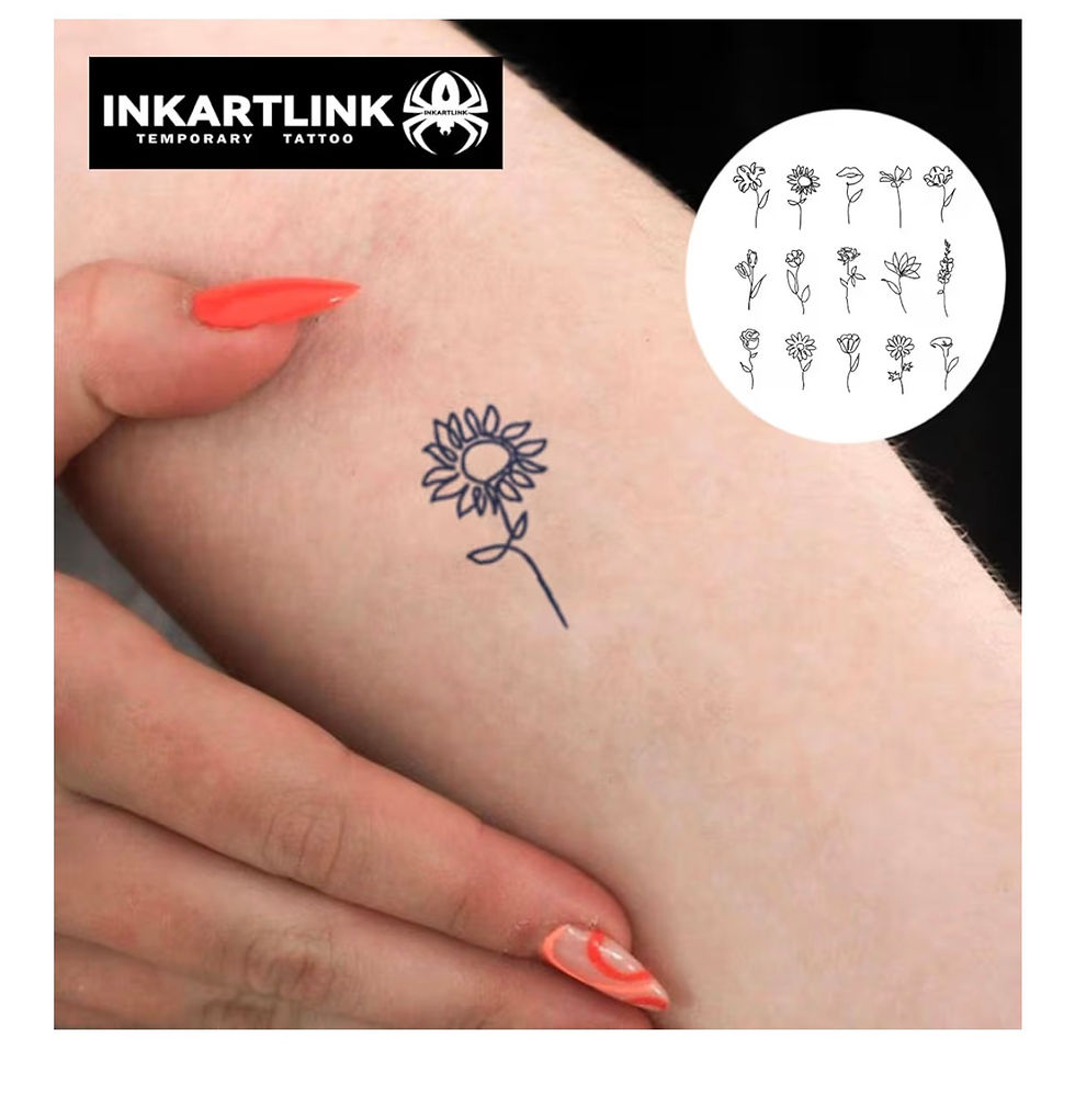 Thumbnail: Beautiful Tiny Flowers Semi-Permanent Tattoos