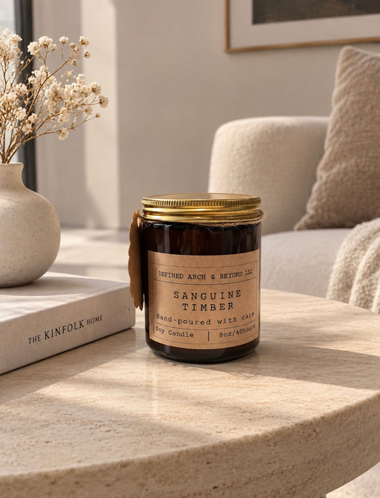 Sanguine Timber Scented Soy Candle Jar 8oz