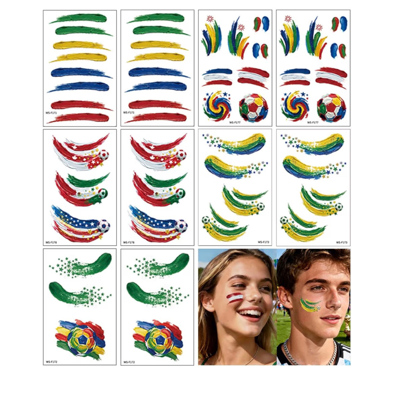 World Cup 2026 Oil Painting Temporary Tattoos