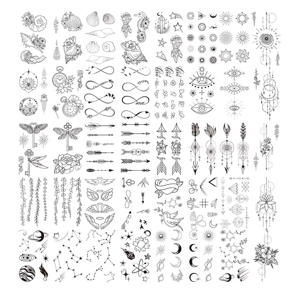 Thumbnail: Minimalism Mixed Style Art Temporary Tattoos