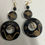 Thumbnail: Black wooden circular earrings