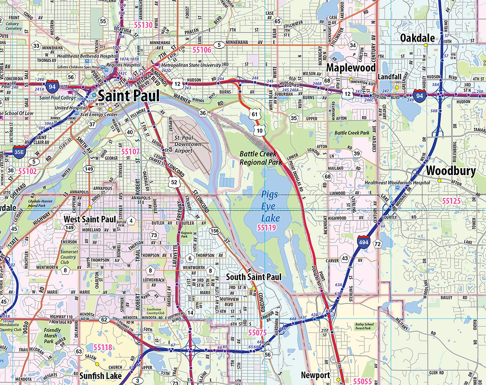 Thumbnail: Twin Cities Metro Area Laminated Wall Map