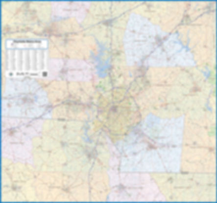 Charlotte Metro Area Laminated Wall Map