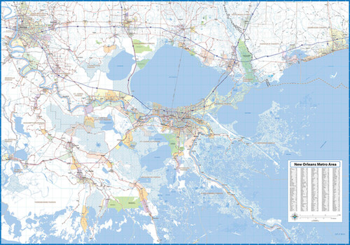 New Orleans Laminated Wall Map | topographics