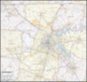 Nashville Region Laminated Wall Map