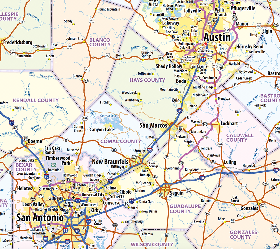 Thumbnail: Texas Laminated Wall Map