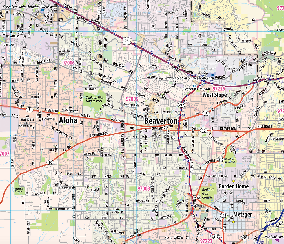 Thumbnail: Greater Portland Oregon Laminated Wall Map