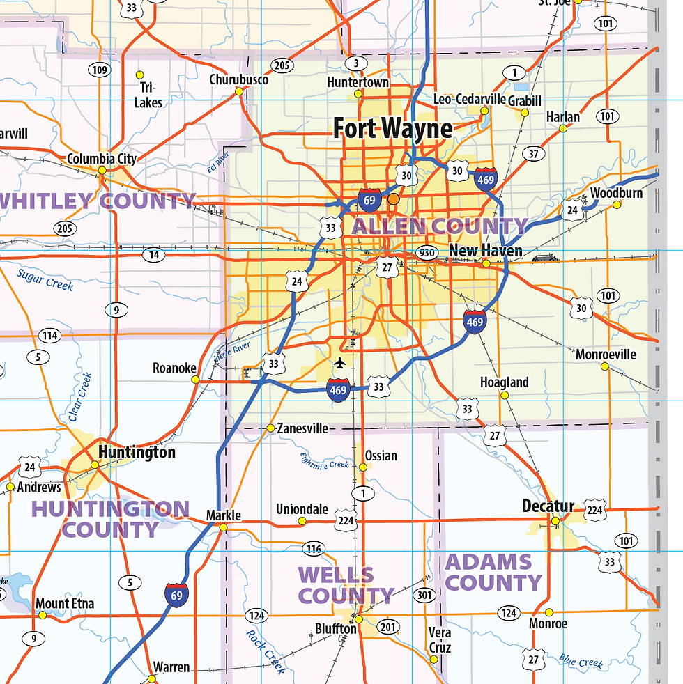 Thumbnail: Indiana Laminated Wall Map