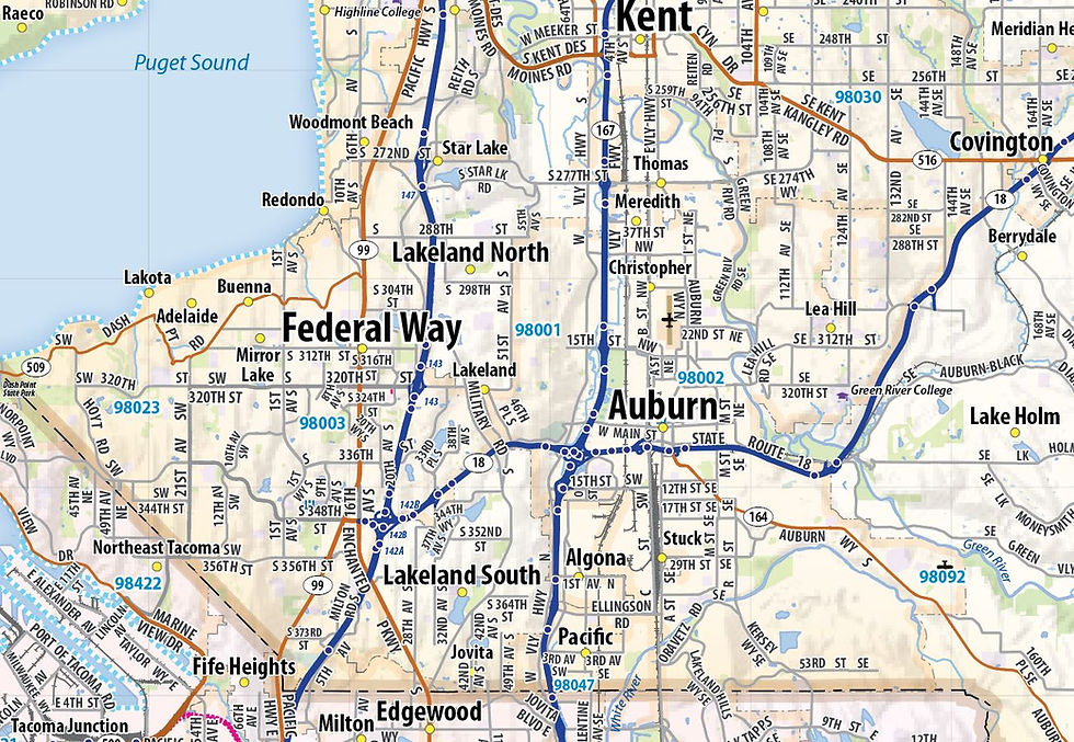 Thumbnail: Seattle Metro Area Laminated Wall Map