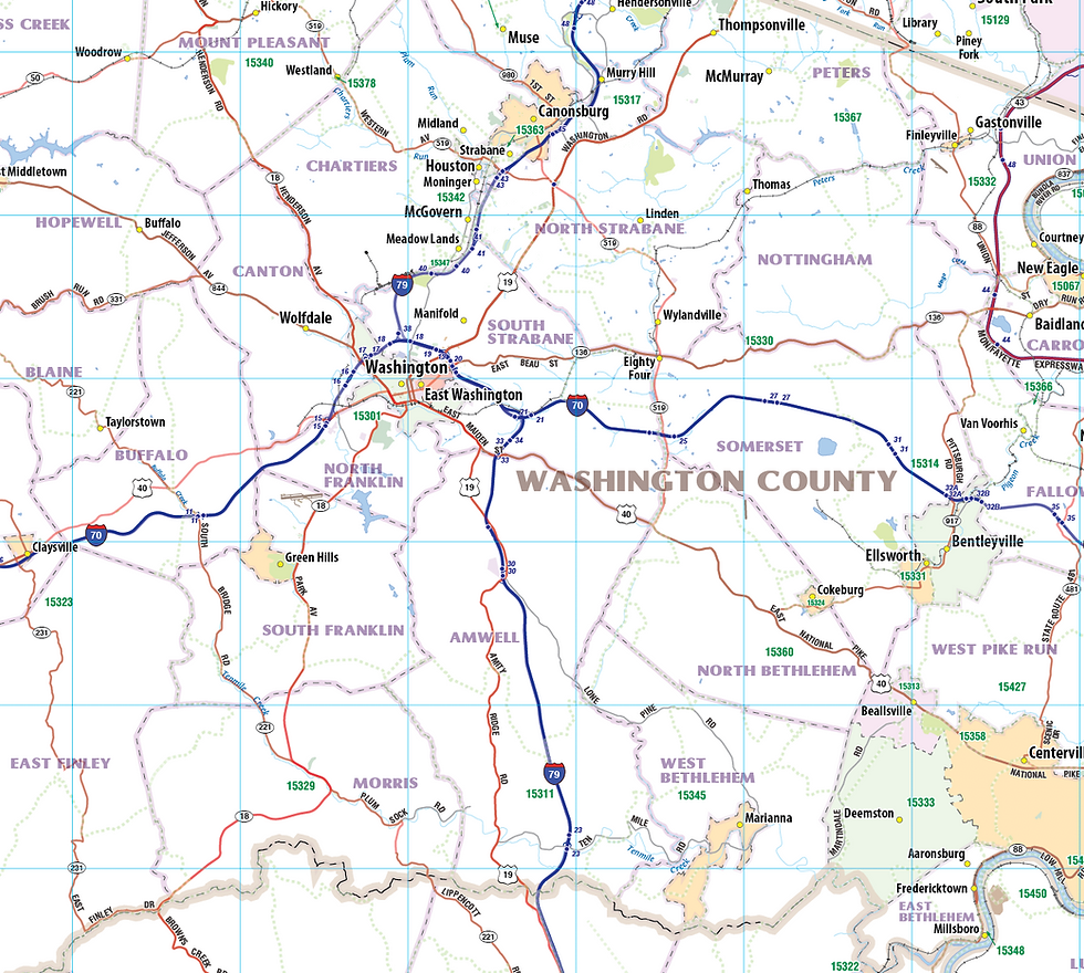 Thumbnail: Pittsburgh and Southwest PA Laminated Wall Map