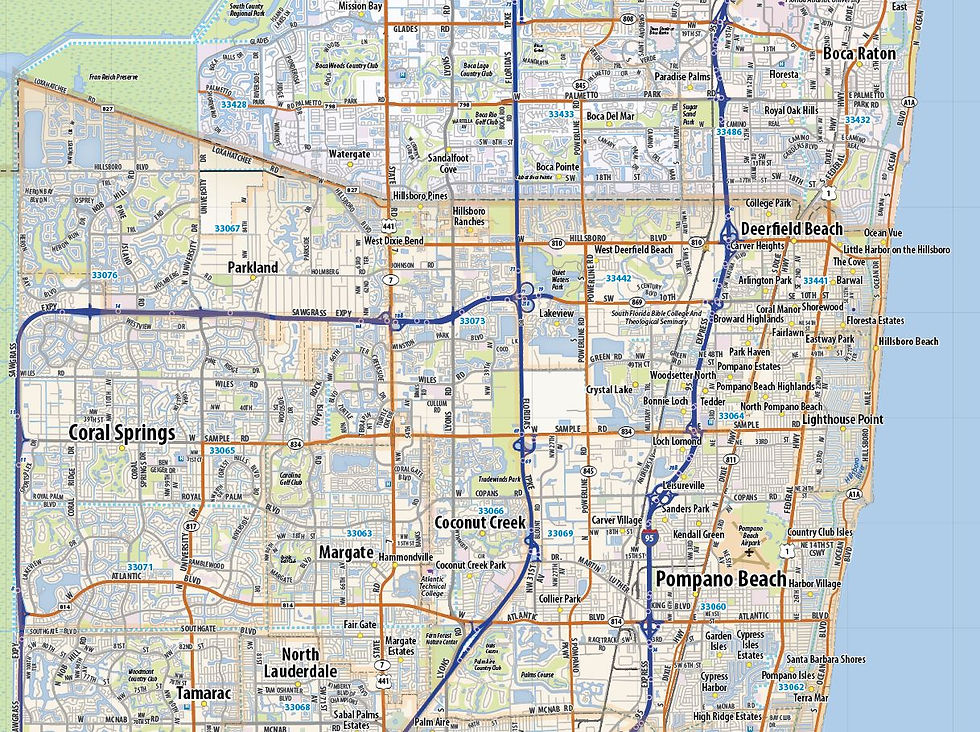 Thumbnail: Palm Beach, Florida Area Laminated Wall Map