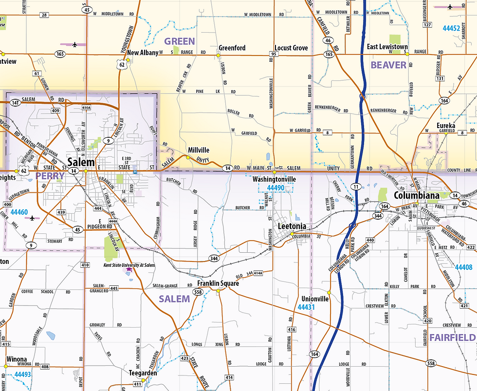 Thumbnail: Youngstown Ohio Laminated Wall Map