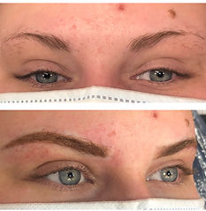 Before & after of permanent make-up Ombre shading by Jessica Lamorie at 4ever Flawless