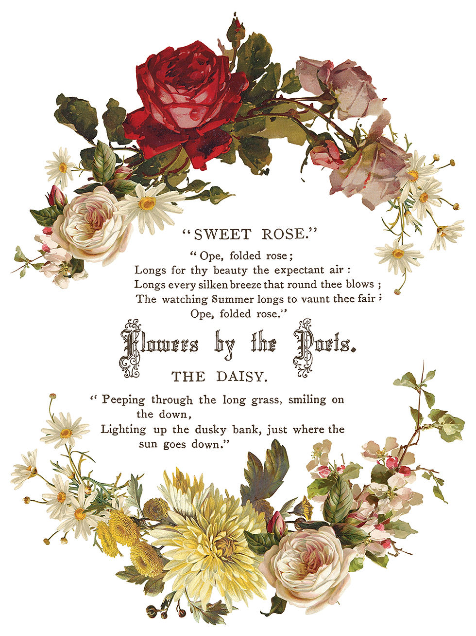 Thumbnail: Flowers by the Poets IOD Transfer 12x16