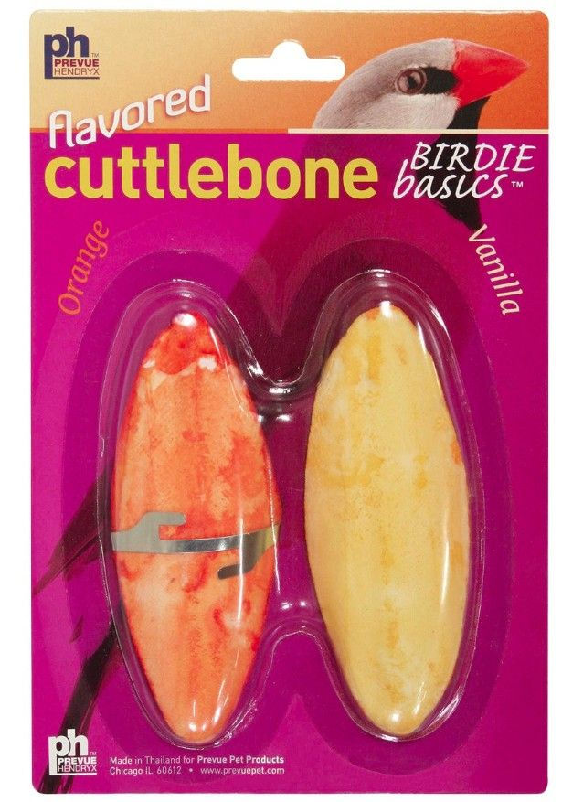 Prevue Birdie Basics Flavored Cuttlebone Orange and Vanilla Small 4 Inch Long