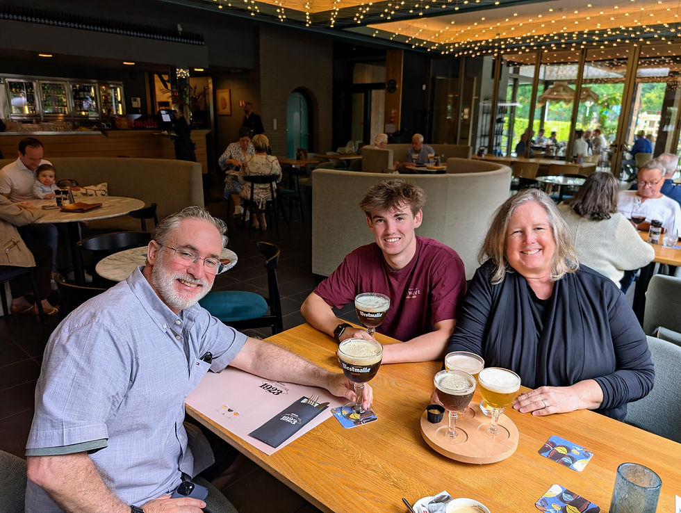 American family on a private day tour to taste Belgian trappist beers.