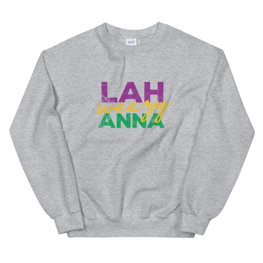 Thumbnail: Lah Weezy Anna (Louisiana) Mardi Gras Unisex Sweatshirt