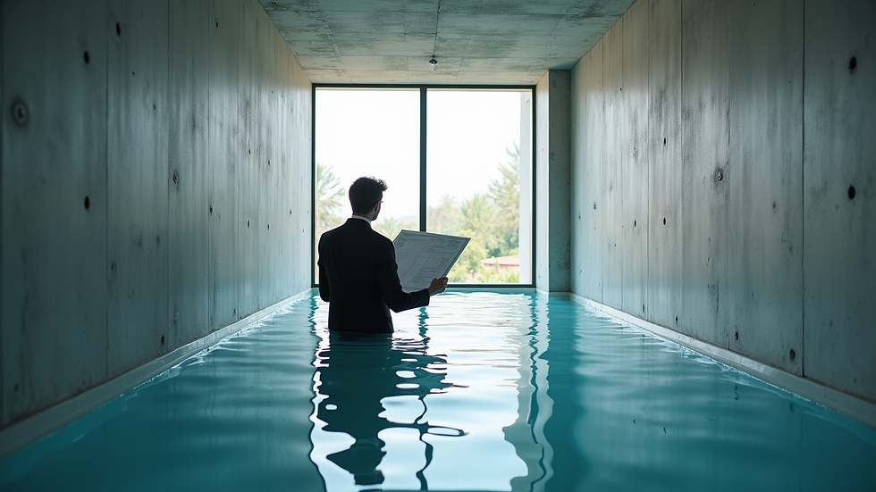 Vue en plongée d’un expert en bâtiment analysant un plan de rénovation