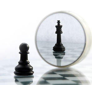 chess piece in the mirror. see your potential