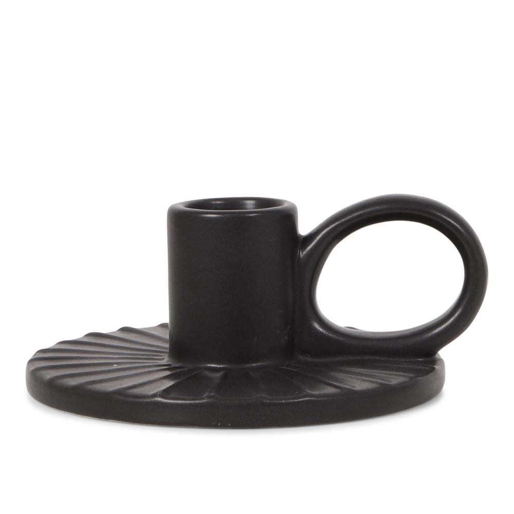 Keramieken kandelaar sun zwart - Jens Living