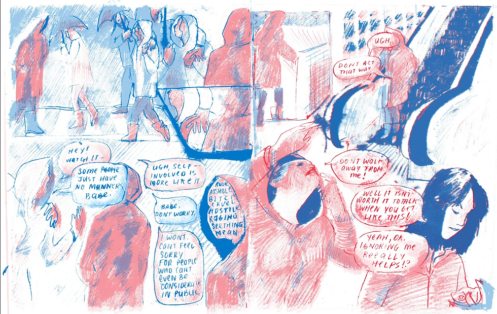 "STAND BACK (SPREAD 1/2)" FOR FEEL ZINE, ISSUE 4: ANGER, 2017 - CARMINAMIANA.COM