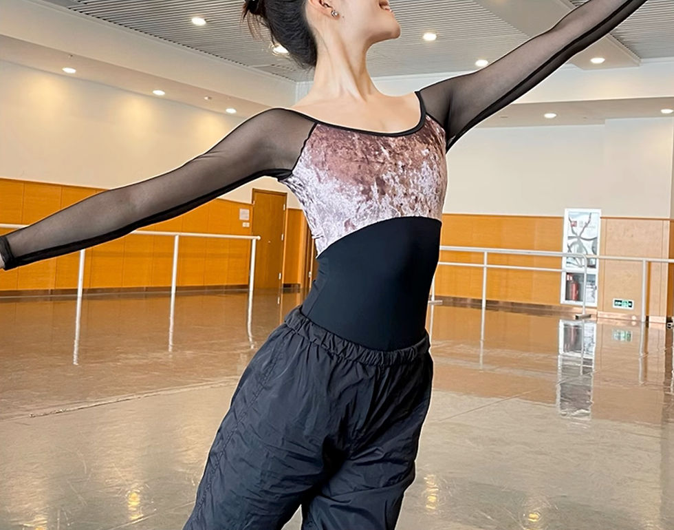 サムネイル： 【TANYEE】長袖Uネックベロアレオタード(TY-LE0230)ピンク