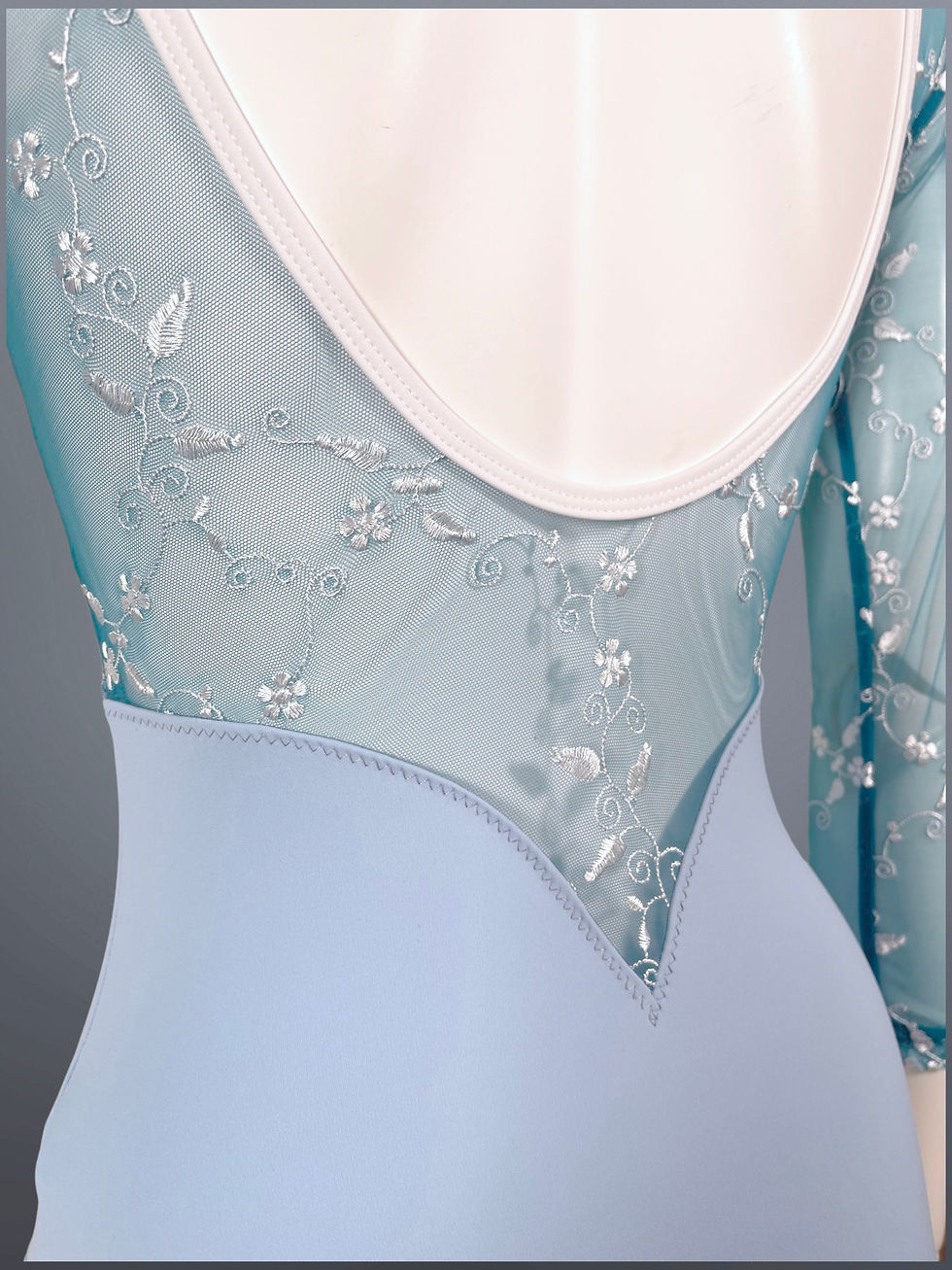 サムネイル： 【VONSU】七分袖刺繍レオタード(6530)