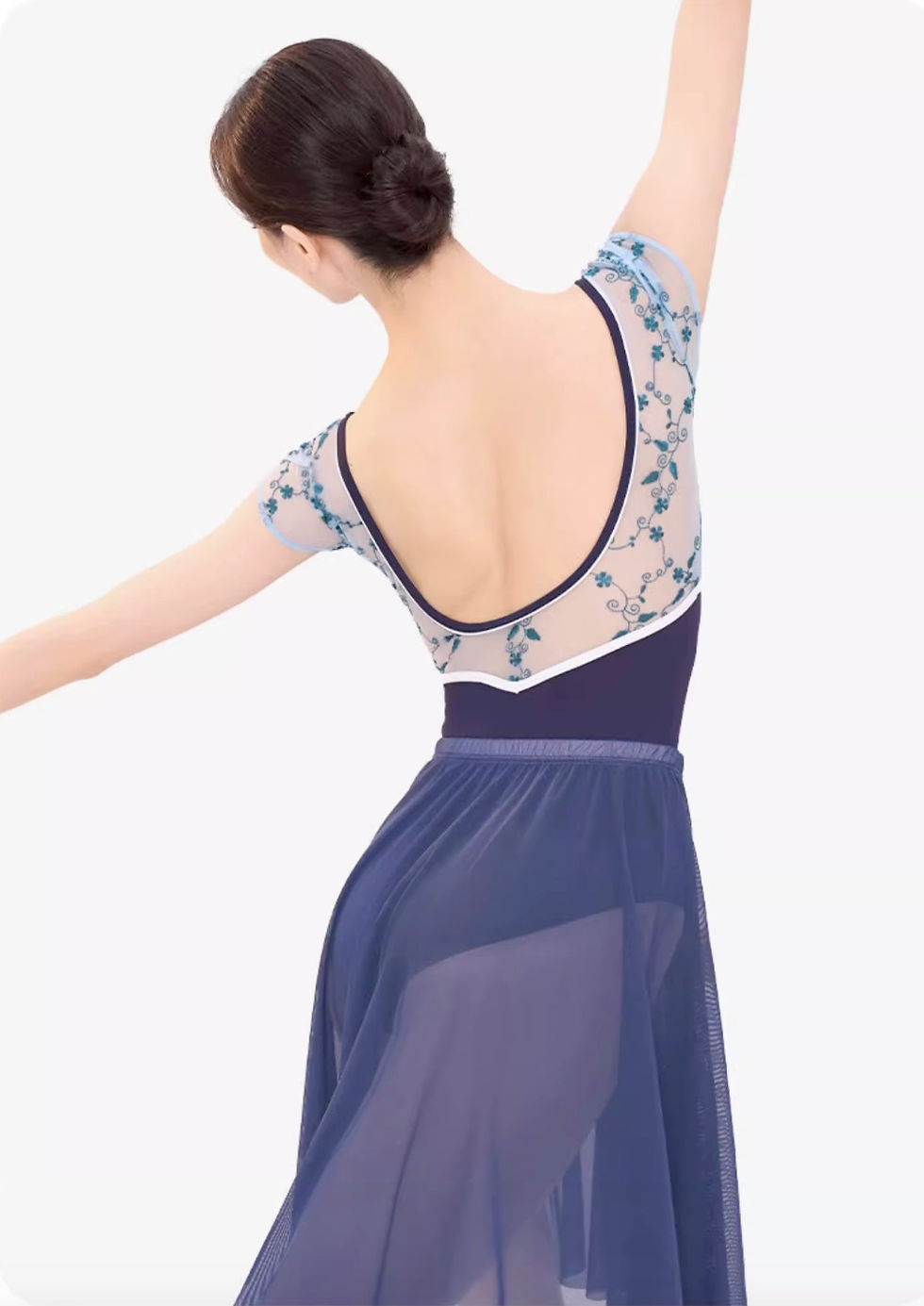 サムネイル： 【VONSU】半袖刺繍レオタード(B6329)