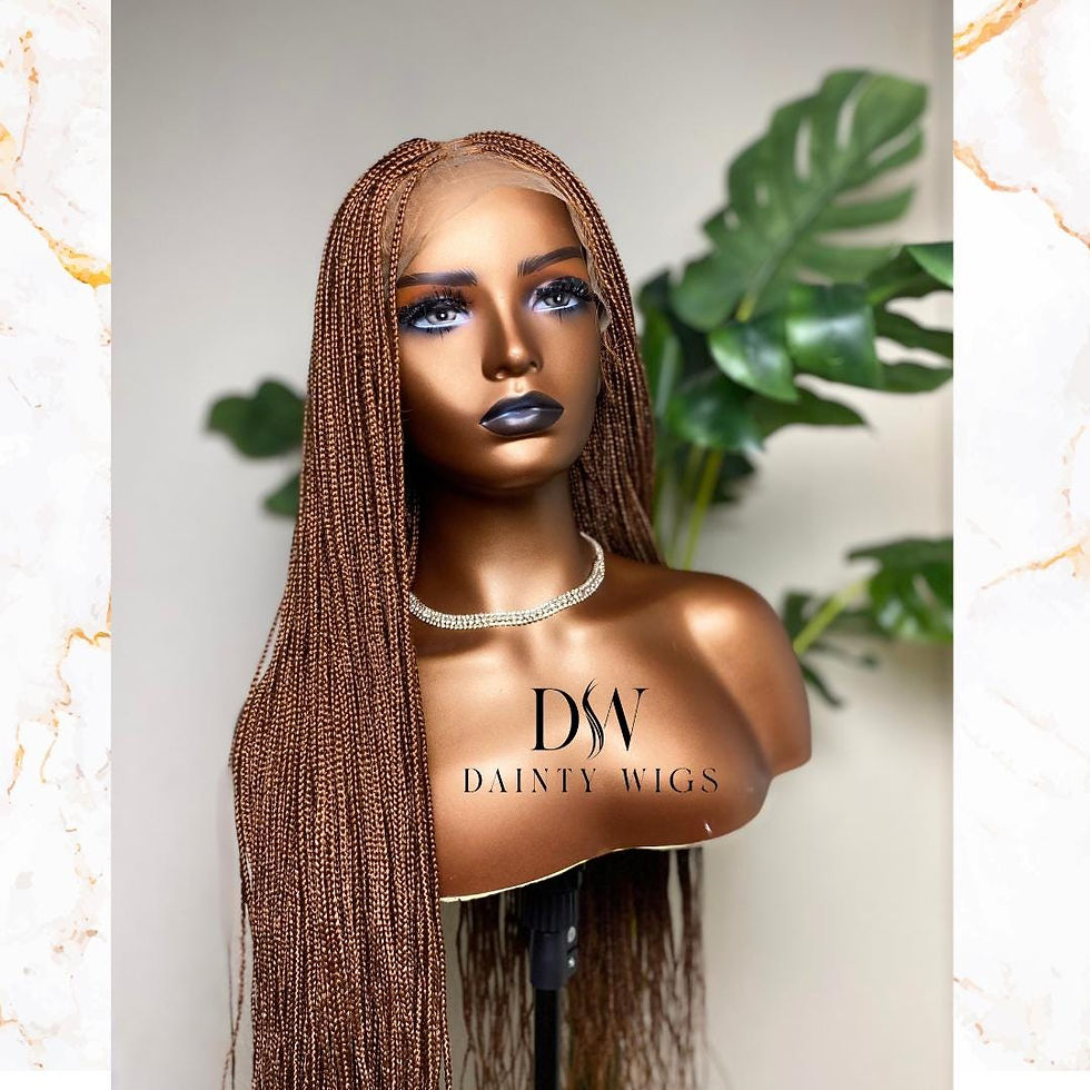 BROWN extra small Knotless braided wig - Premium Braided wigs for black women-