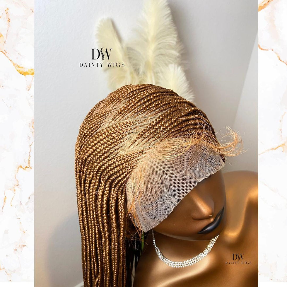 BROWN Full lace Fulani Braided wig - zigzag cornrow braids wig for black woman