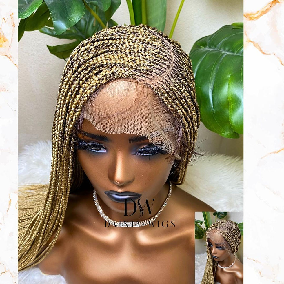 Full Lace Curved c cut braided wig for black women with curved part- Blonde