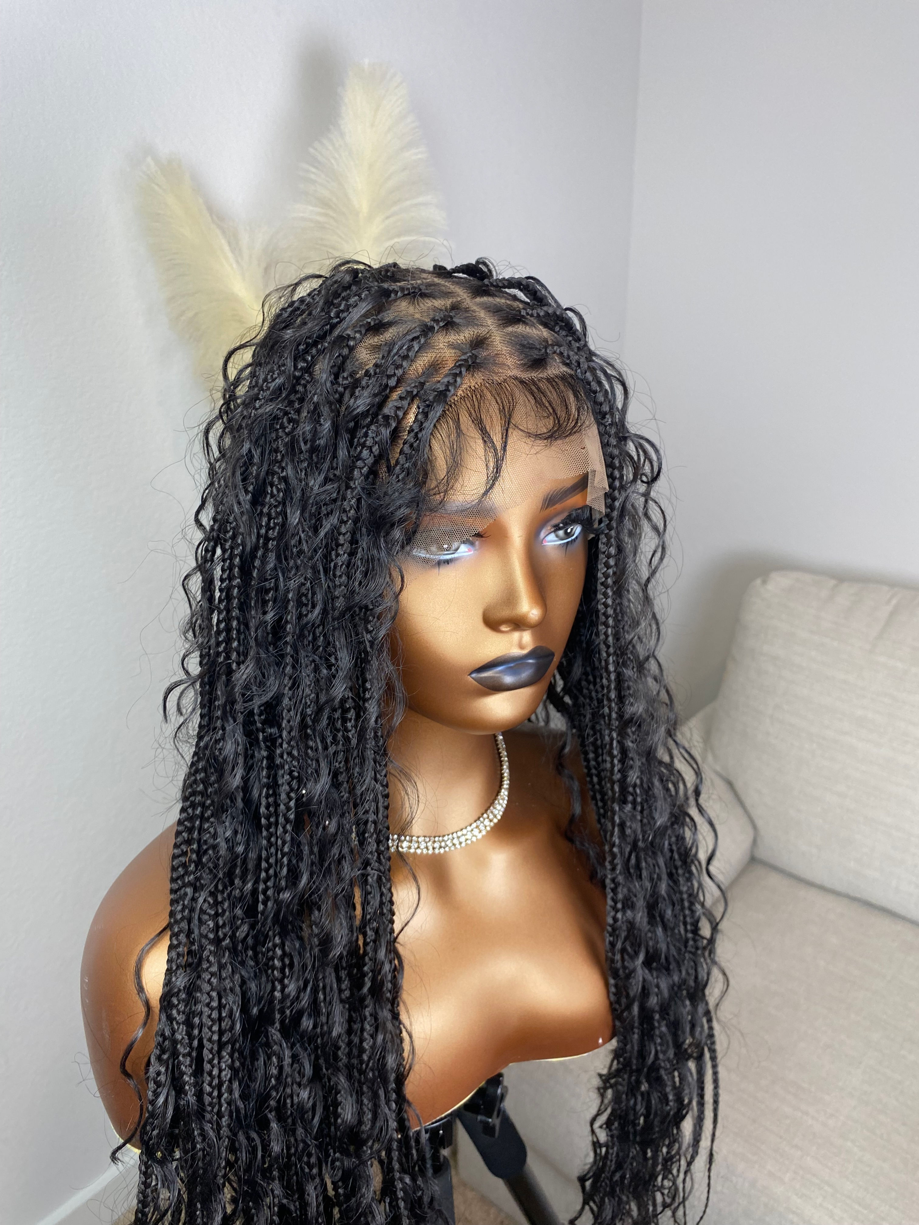 Large Boho Knotless Braided Wig