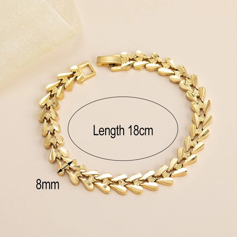 Thumbnail: Fashion Plated Multi Shape Punk Bracelet Curb Cuban Chain Gold Color Bracelets
