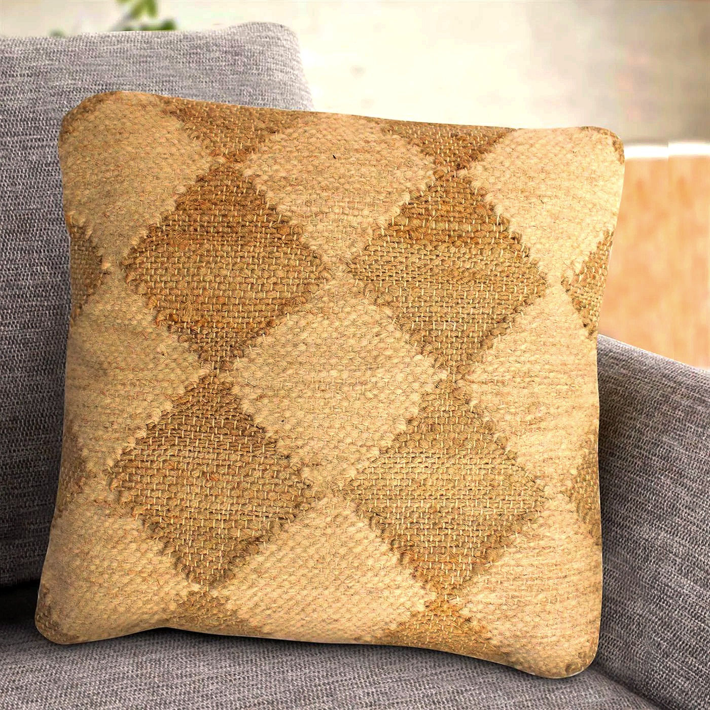 Jute Wool Cushion Cover