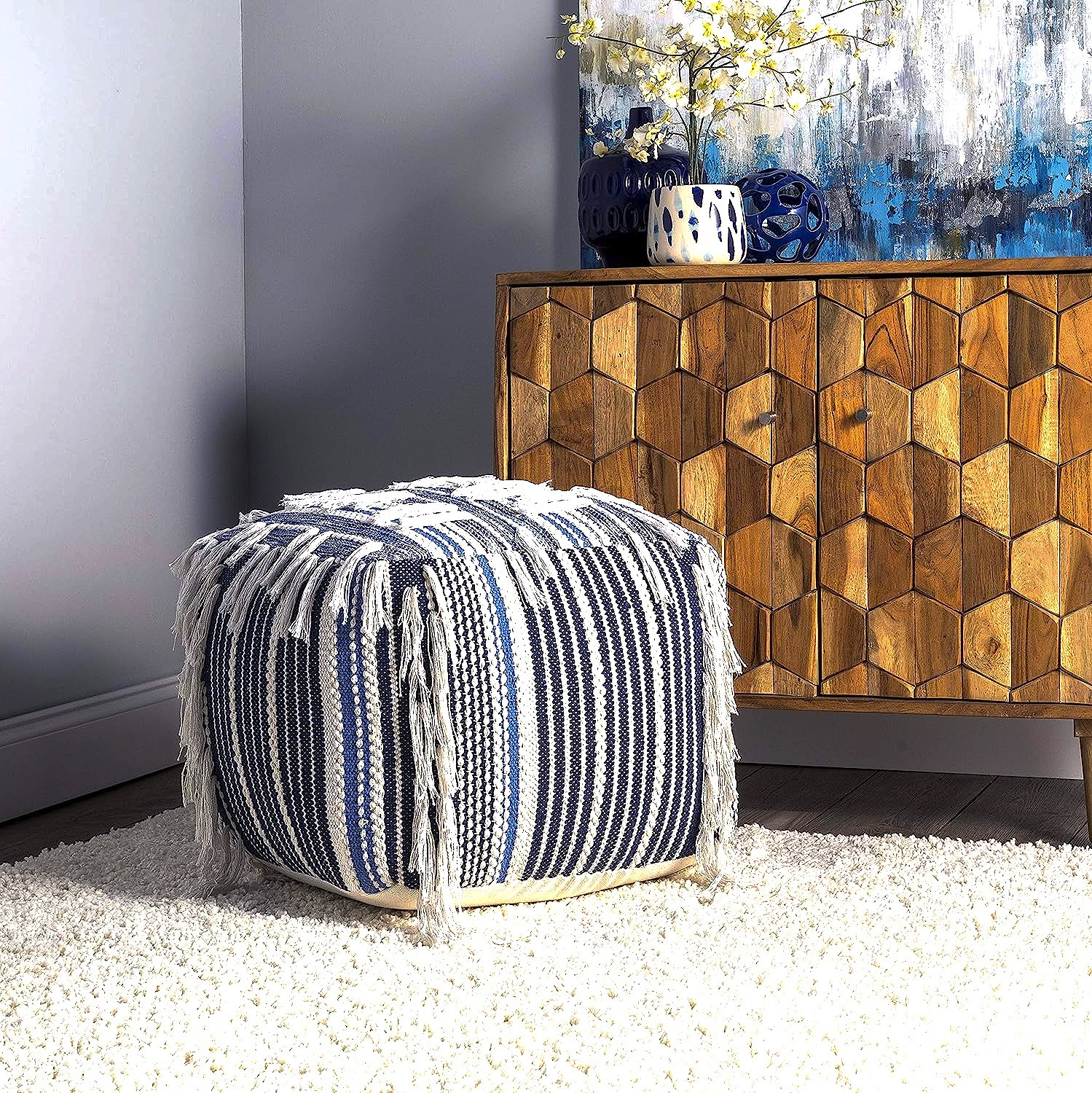 Denim Ottoman