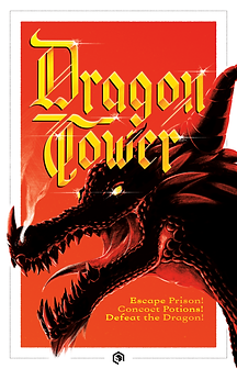 The profile of a dragon's head over an orange background