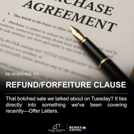 REFUND/FORFEITURE CLAUSE