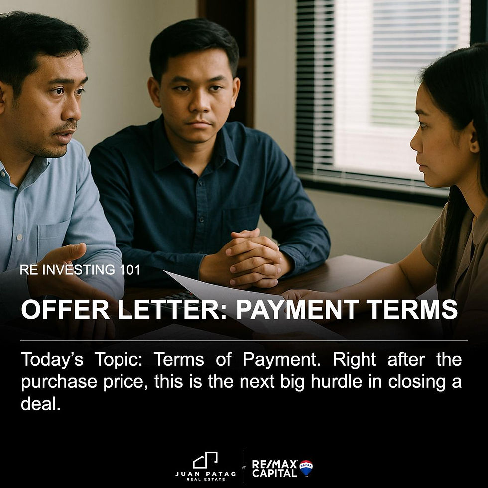 OFFER LETTER: PAYMENT TERMS