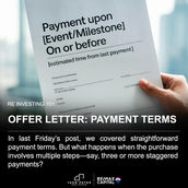 OFFER LETTER: PAYMENT TERMS