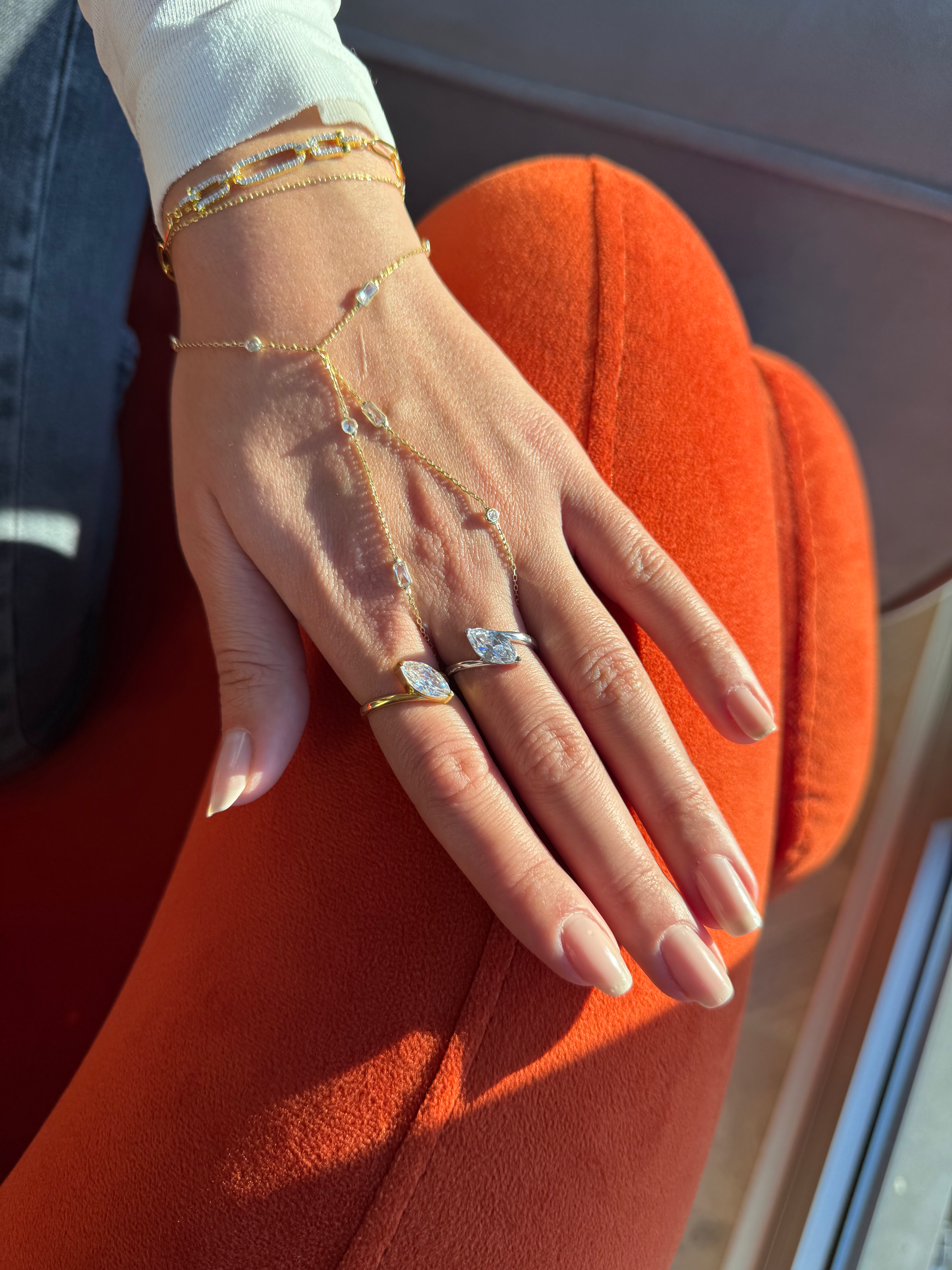 5A Zirkon Çapraz Markiz Kesim Taşlı Yüzük | 925 Ayar Yüzük