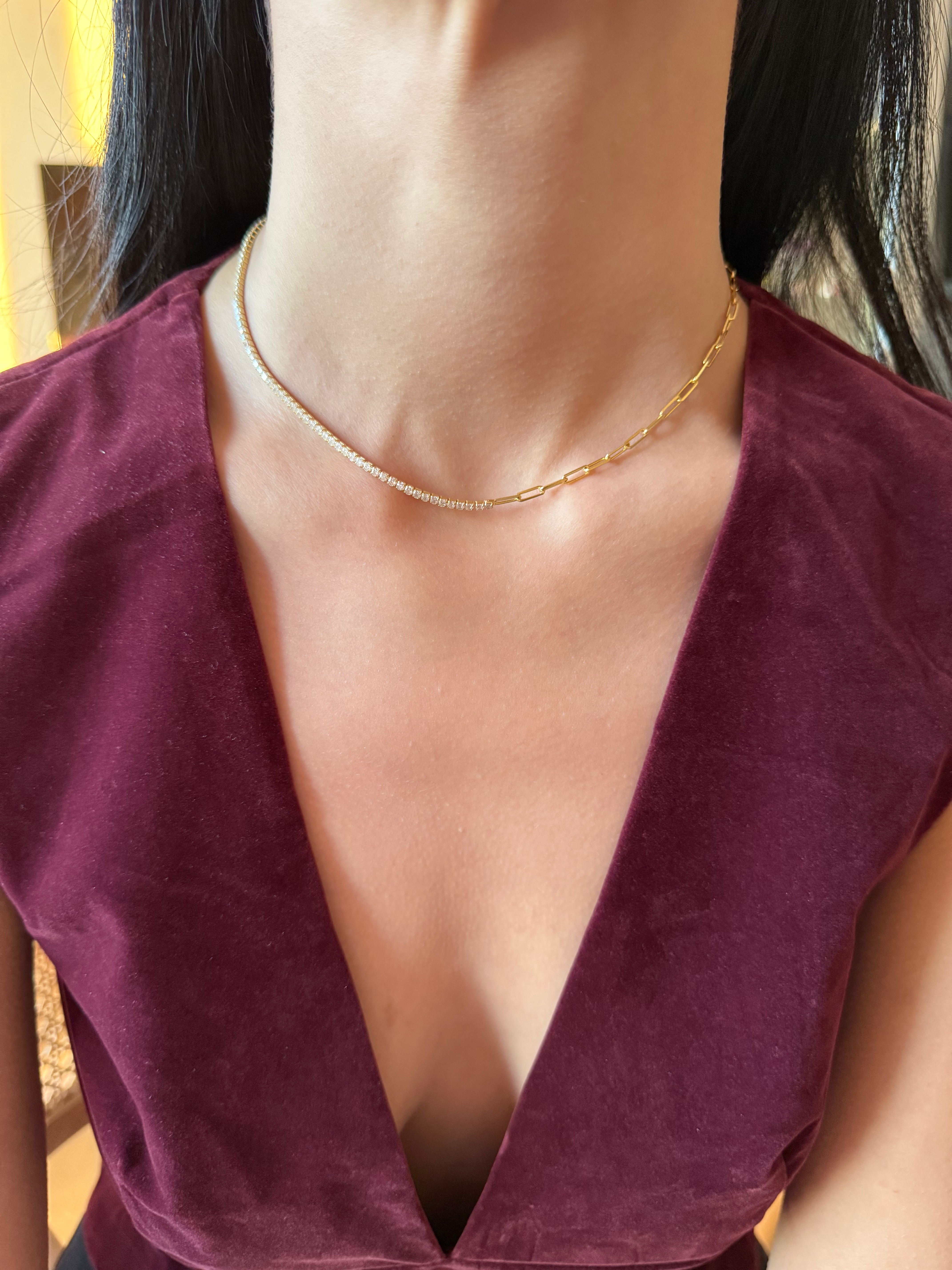 Yarım Su Yolu Zincir Kolye | 925 Ayar Gümüş