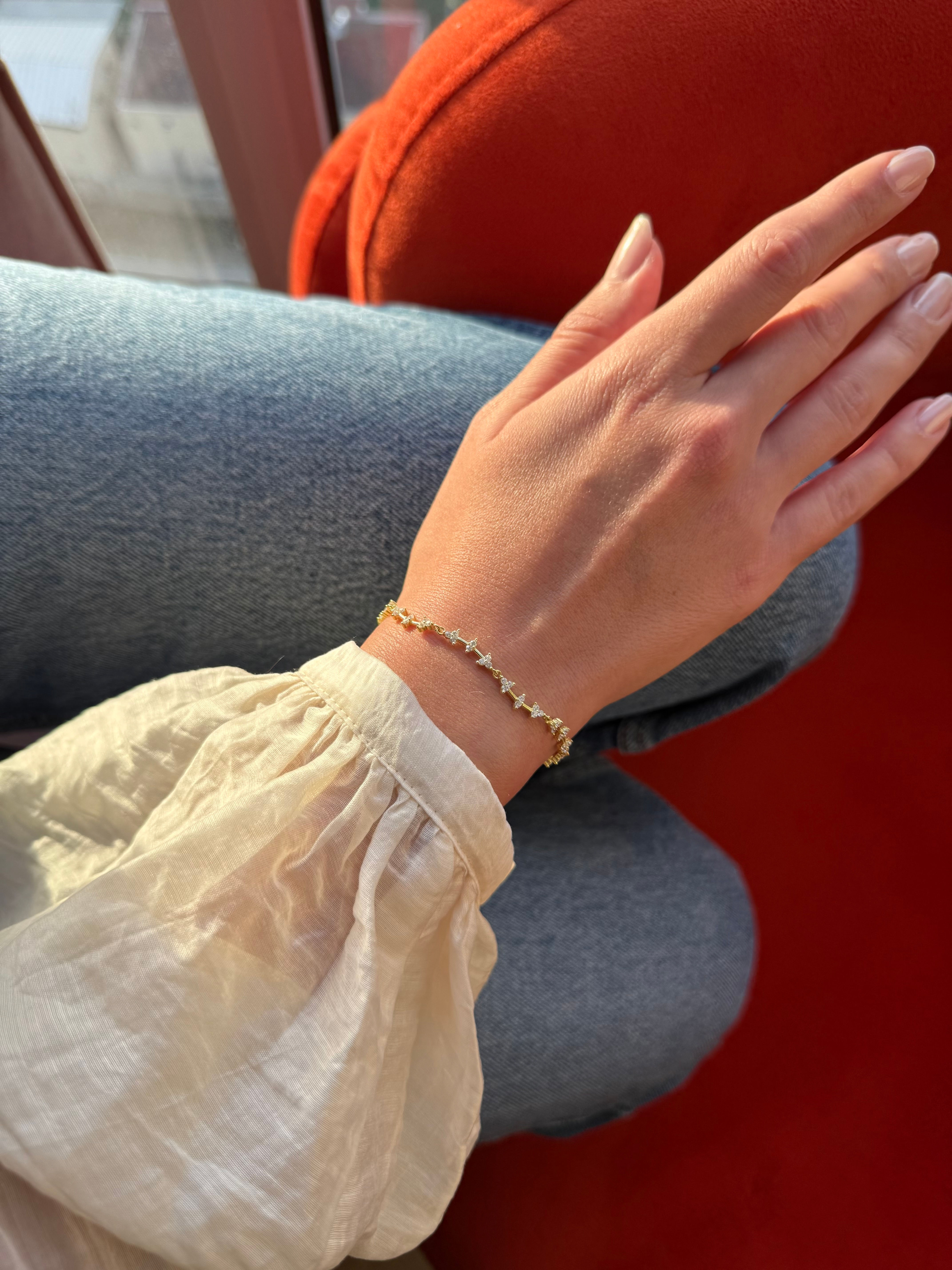 Taşlı Kemik Model Bileklik | 925 Ayar Gümüş