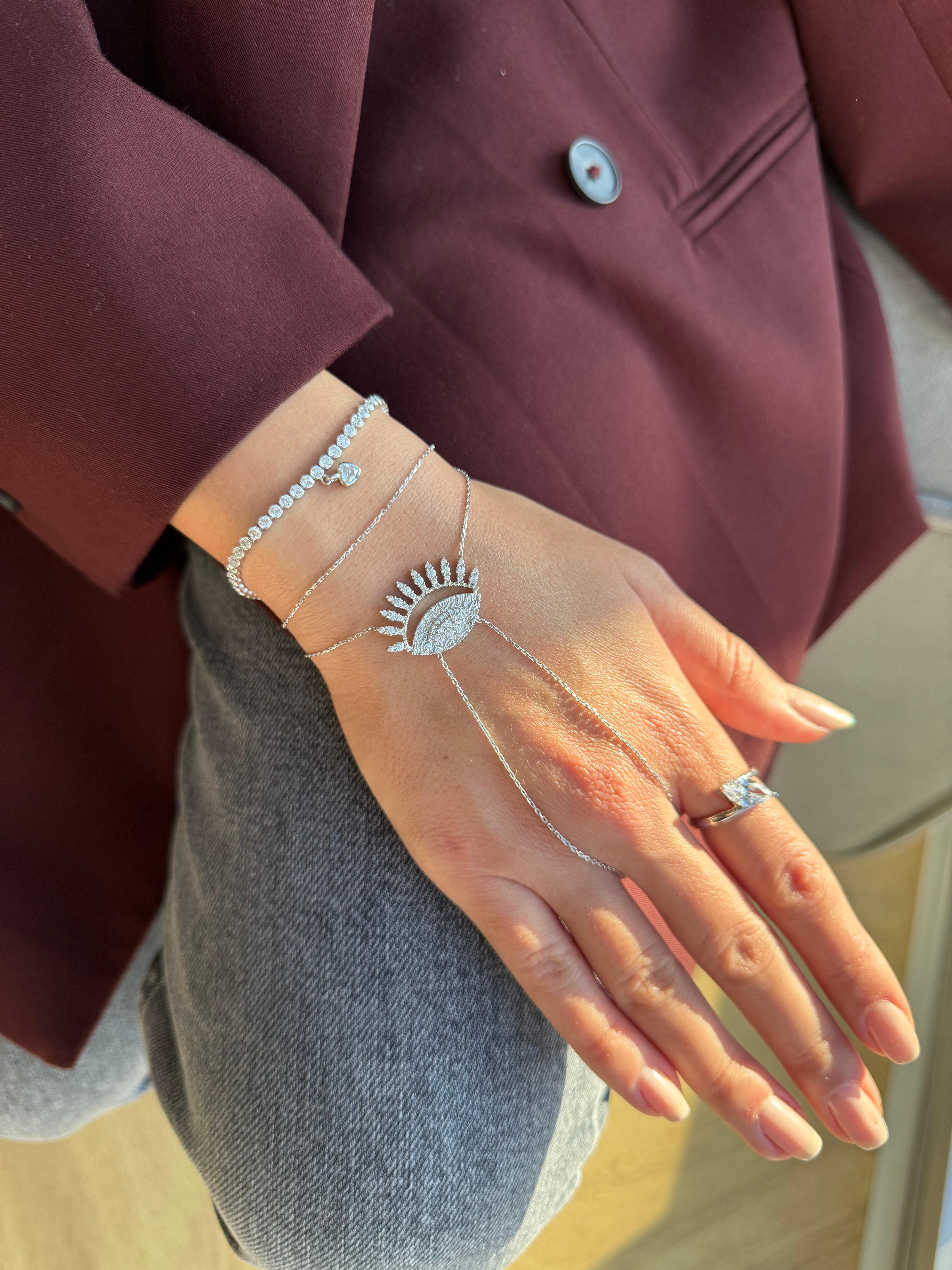 Taşlı Büyük Göz Sembol Şahmeran | 925 Ayar Gümüş