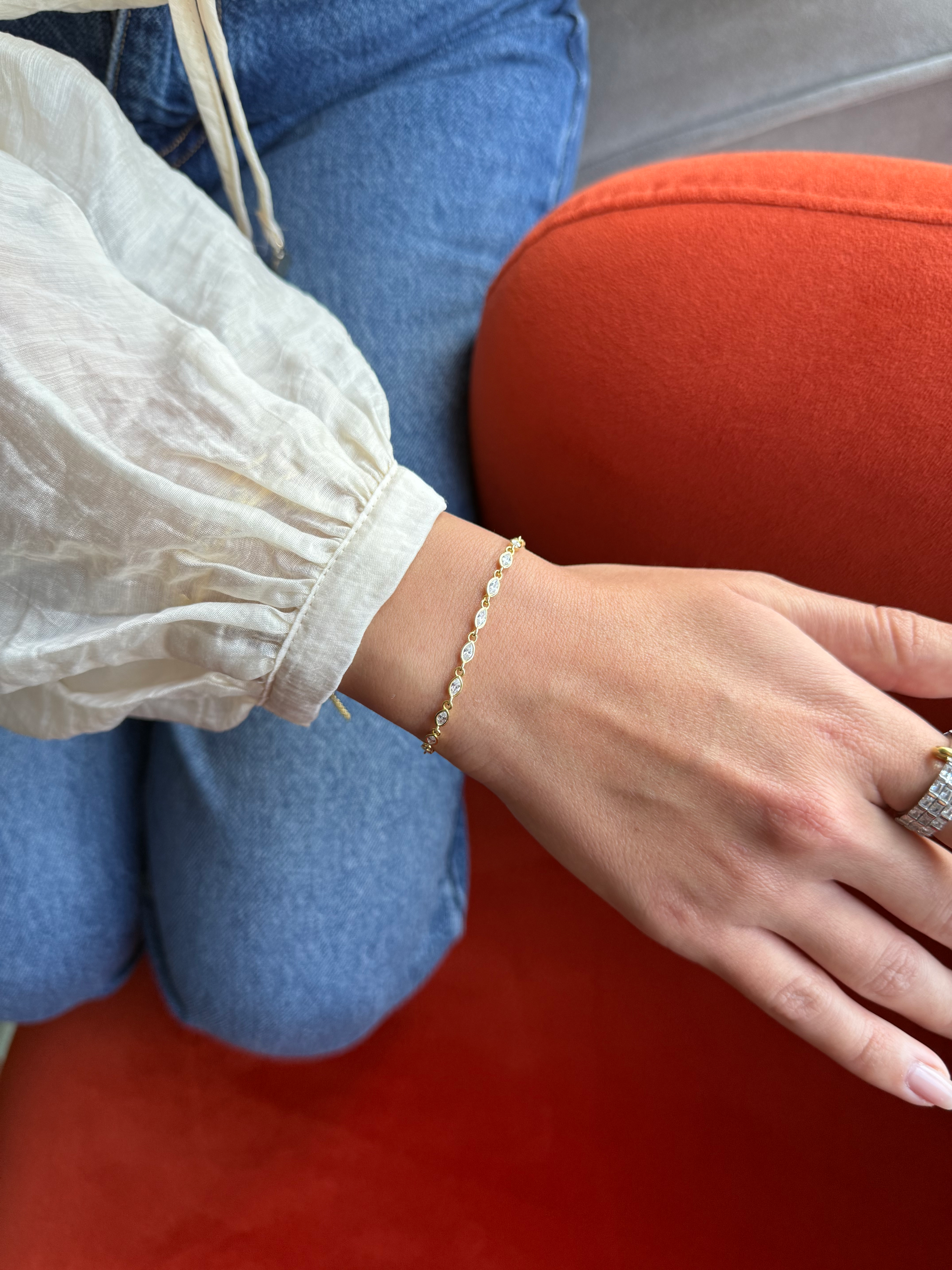 Oval Zirkon Taşlı Bileklik | 925 Ayar Gümüş