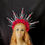 Thumbnail: Silver and Red Rose with crystal Halo Warrior Fantasy Headpiece