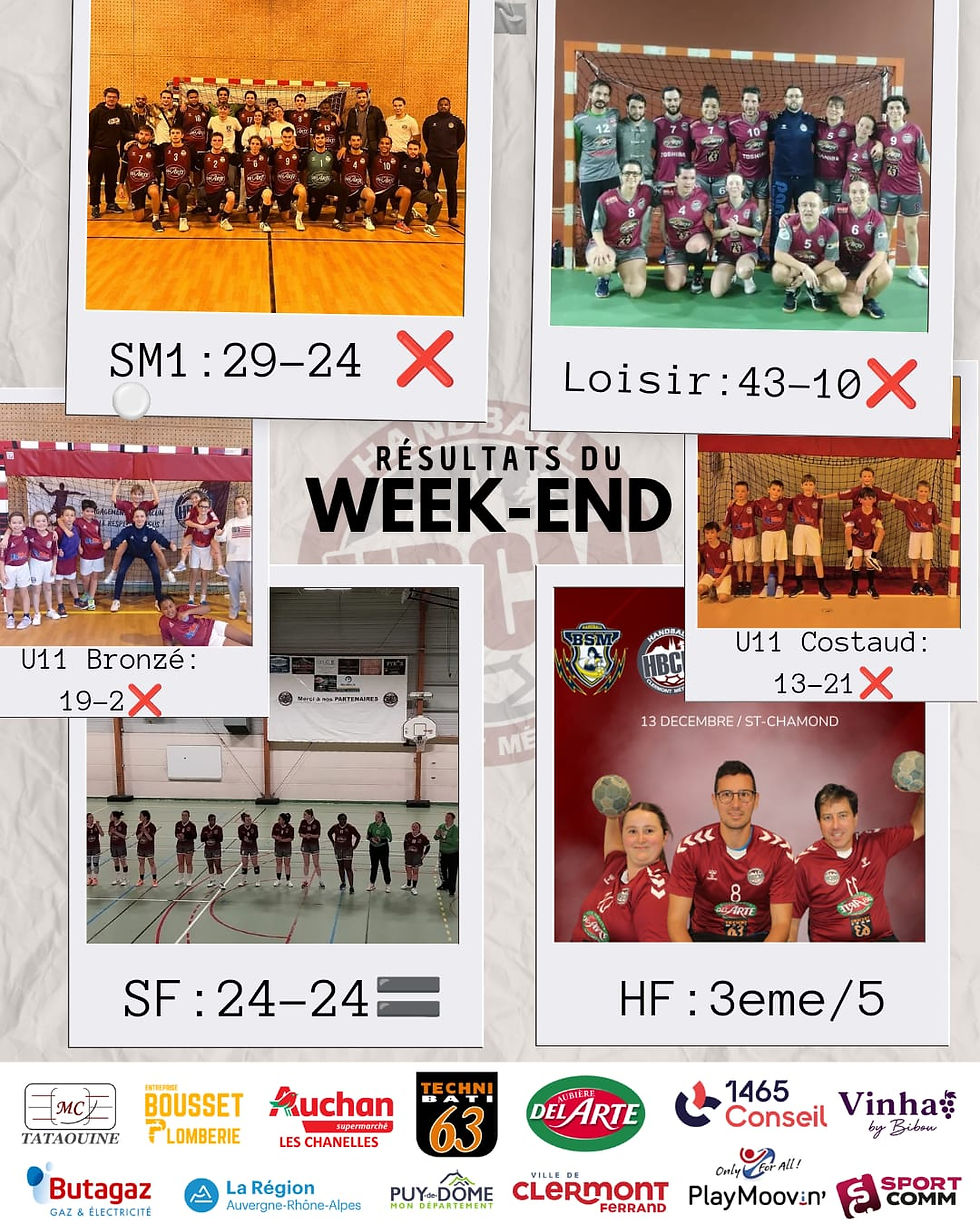 Résultat du week-end